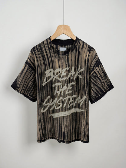 Break The System Bleached Graphic Heavyweight T-Shirt