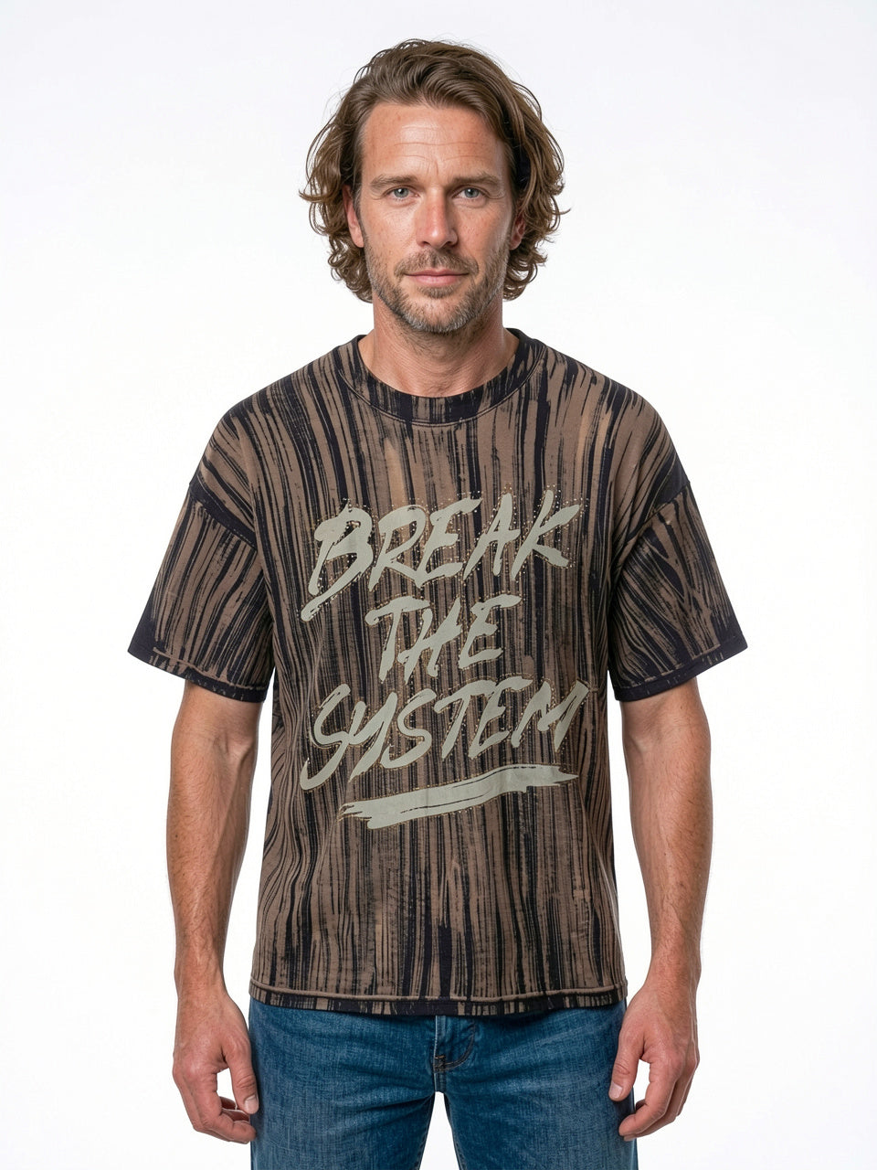 Break The System Bleached Graphic Heavyweight T-Shirt