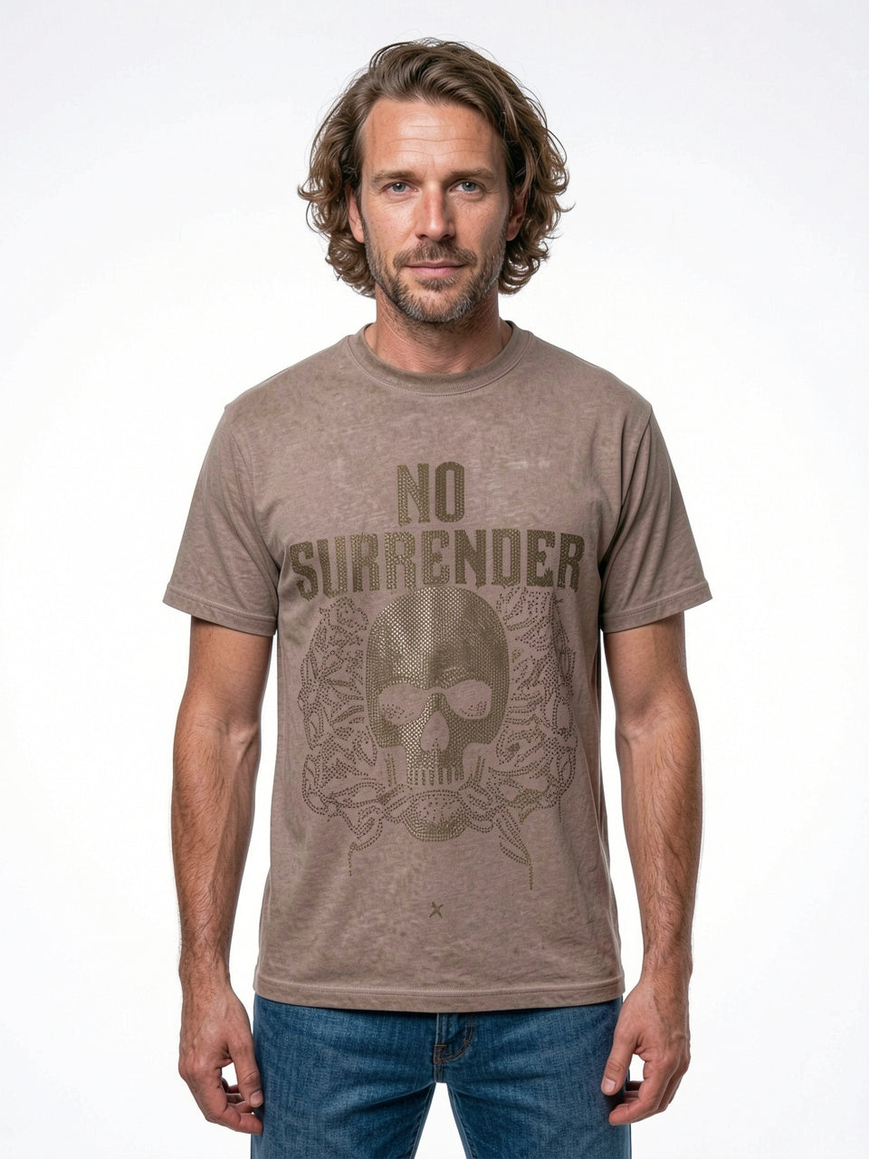 No Surrender Mineral Wash Graphic Heavyweight T-Shirt – Earth Brown