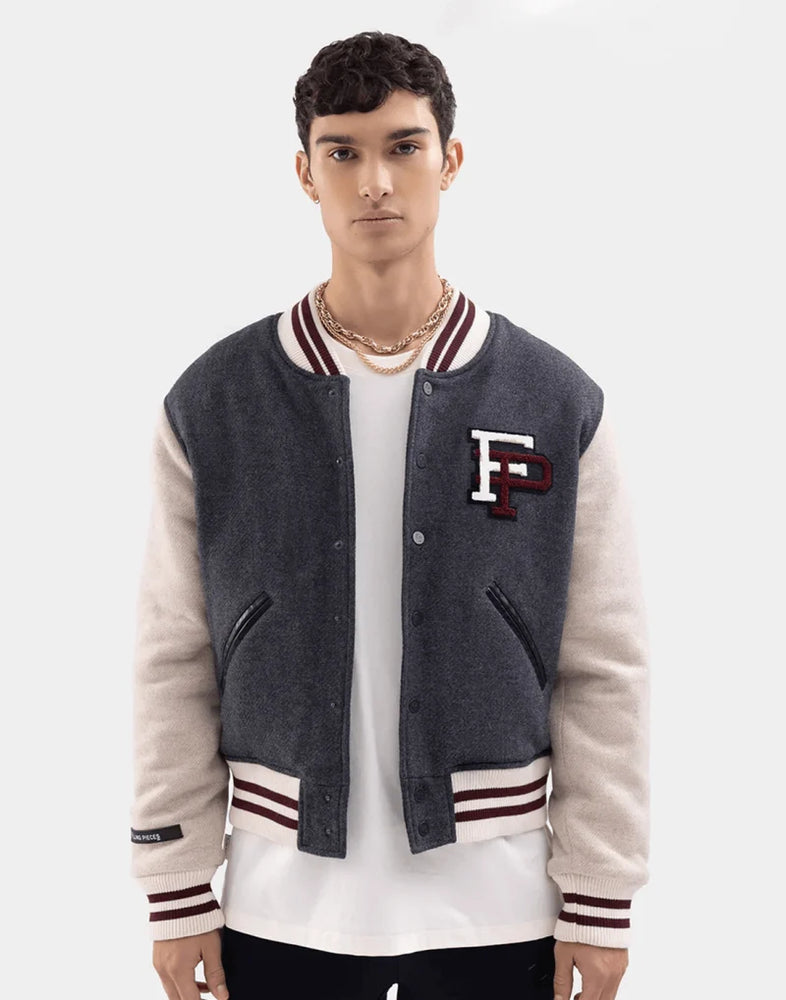 Classic FP Varsity Bomber Jacket – Grey / Beige