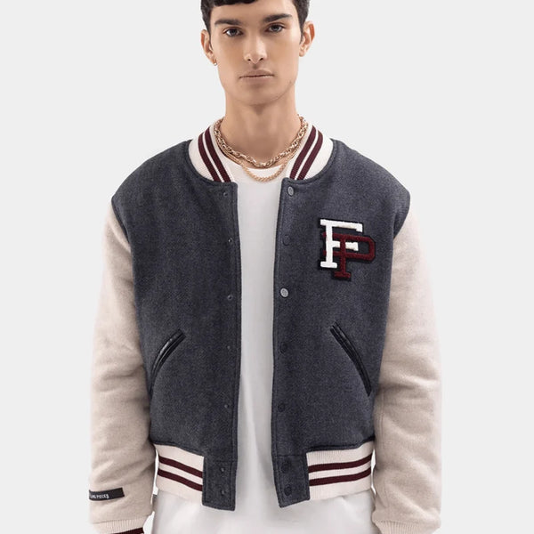 Classic FP Varsity Bomber Jacket – Grey / Beige