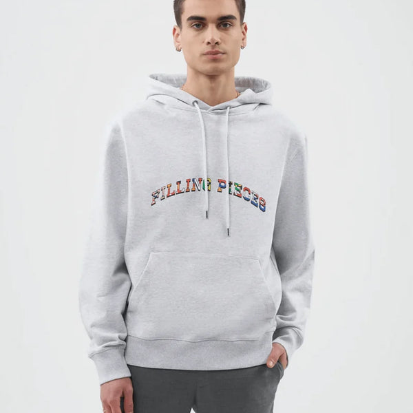 Collegiate Arch Logo Pullover Hoodie – Light Grey Melange