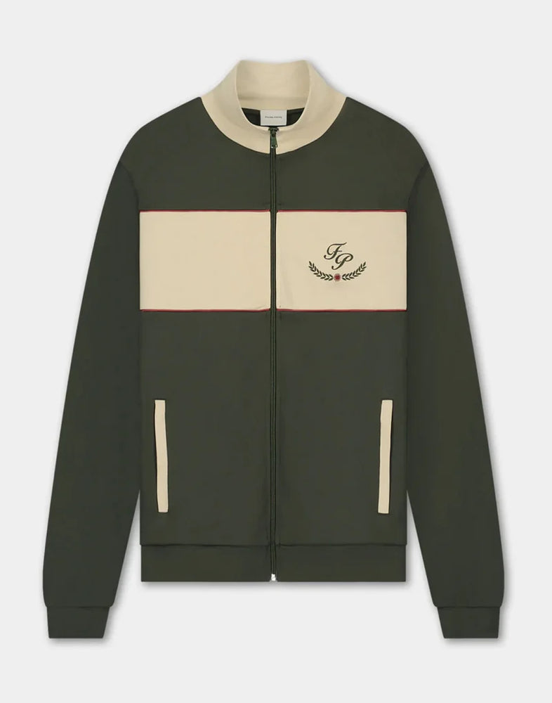 Embroidered FP Laurel Track Jacket – Olive / Beige
