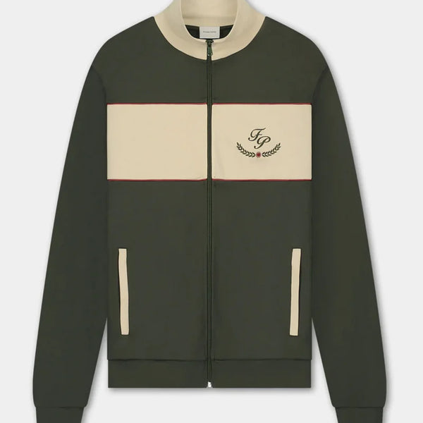 Embroidered FP Laurel Track Jacket – Olive / Beige