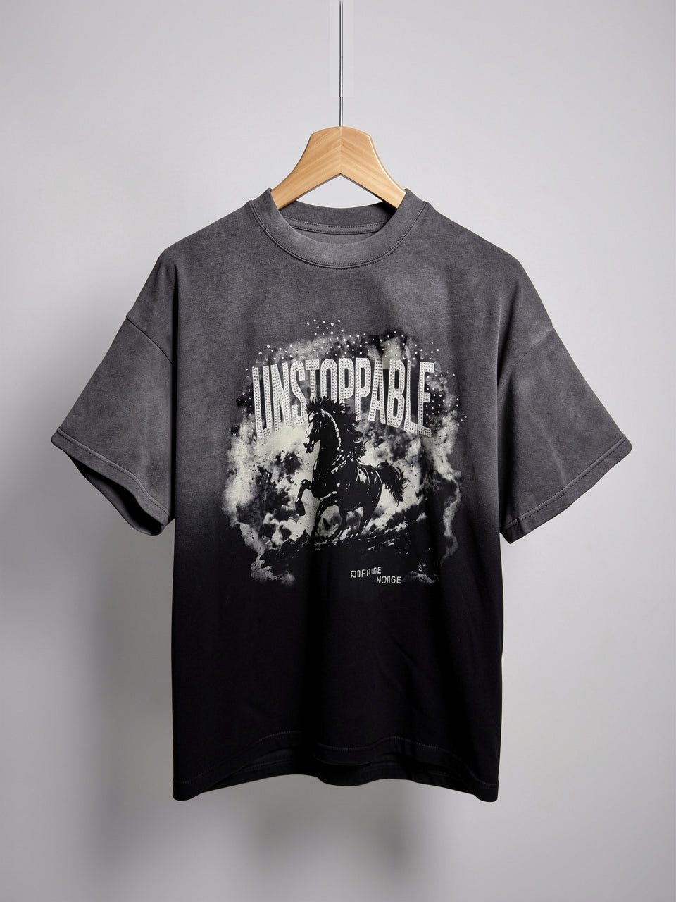 Unstoppable Wild Horse Graphic Heavyweight T-Shirt – Ombré Black