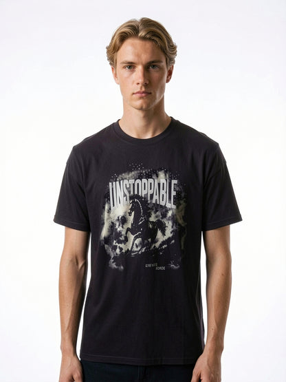 Unstoppable Wild Horse Graphic Heavyweight T-Shirt – Ombré Black