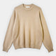 Minimalist Ribbed Knit Oversized Sweater – Cream Camel