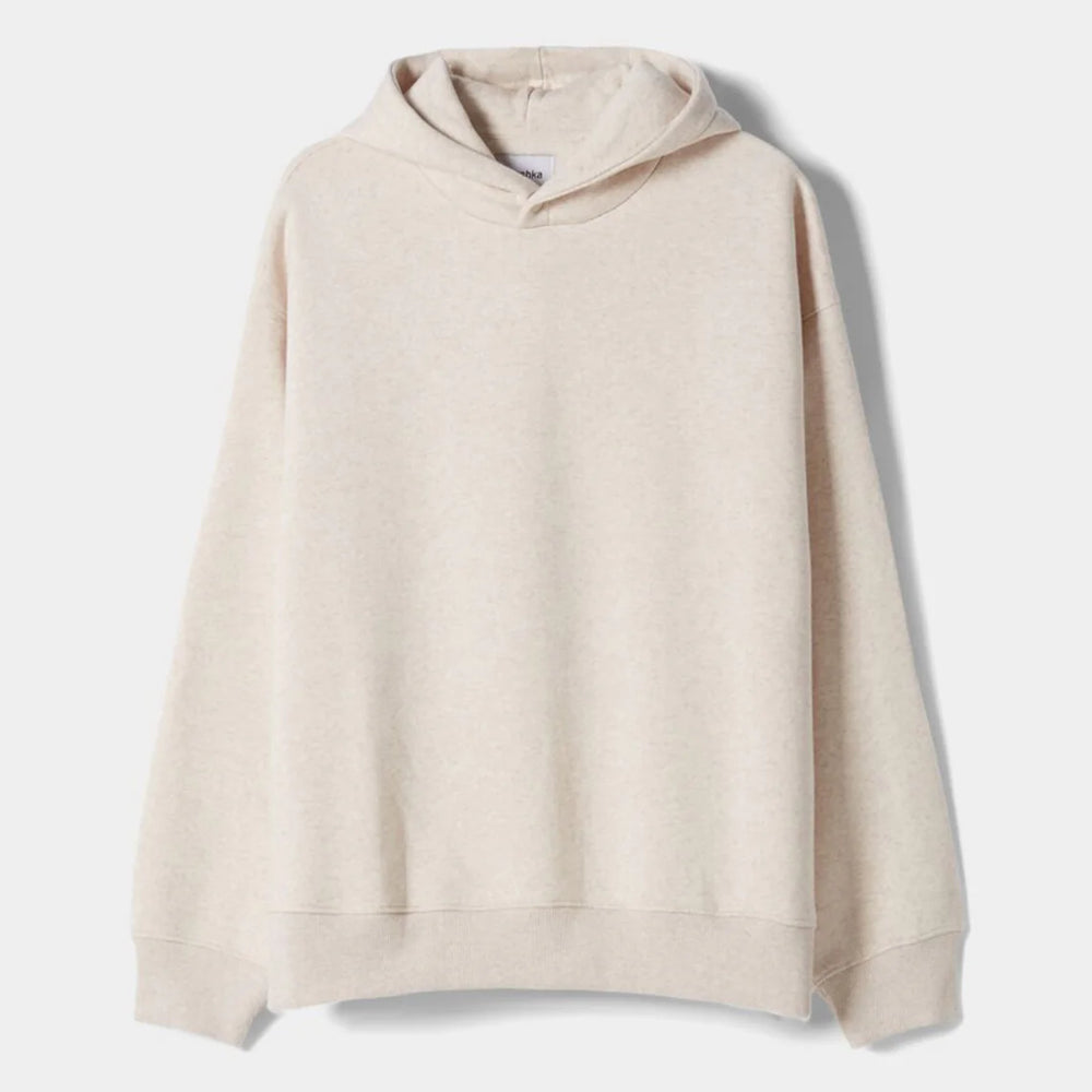 Essential Blank Drop-Shoulder Hoodie – Sand Melange