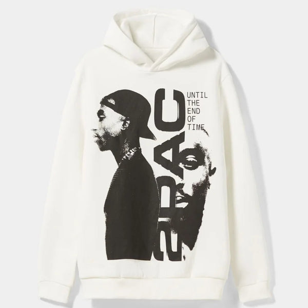 Tupac Shakur Vintage Graphic Pullover Hoodie – Cream